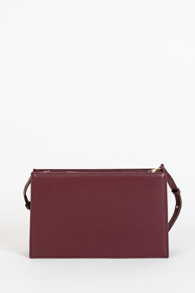 Borsa Pocket Media con Zip a Tracolla Dark Plum