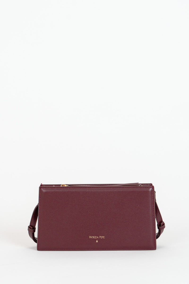 Borsa Pocket Piccola con Zip a Tracolla Dark Plum