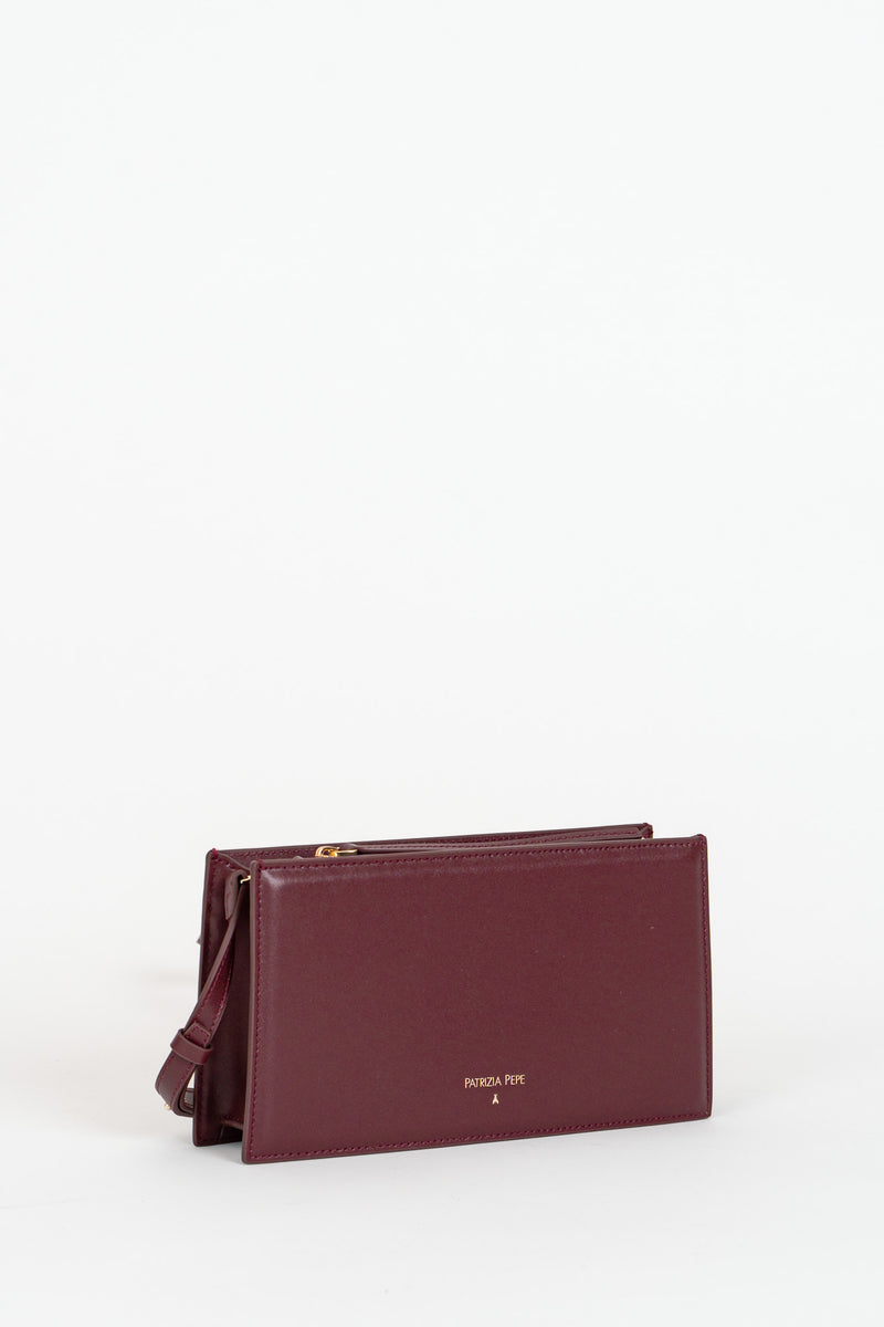 Borsa Pocket Piccola con Zip a Tracolla Dark Plum