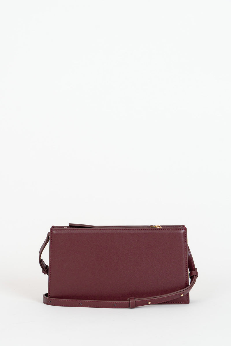 Borsa Pocket Piccola con Zip a Tracolla Dark Plum