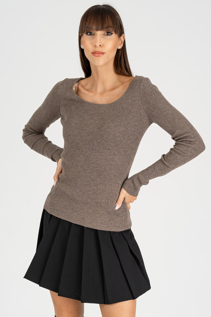 Maglia Basic Costina Coffee Gray