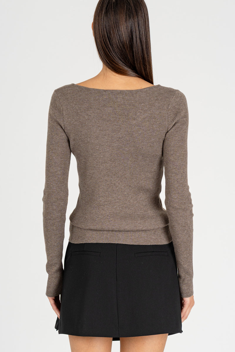 Maglia Basic Costina Coffee Gray