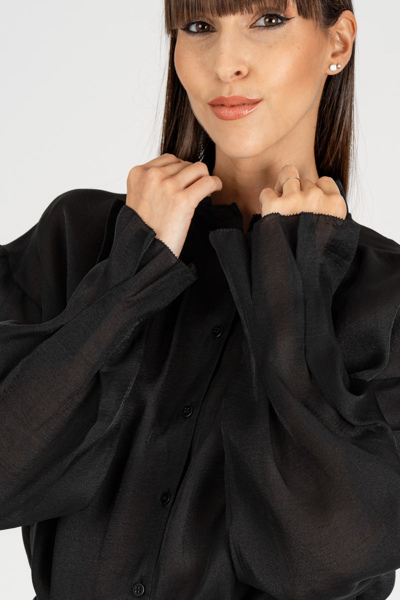 Camicia Rouches Nero