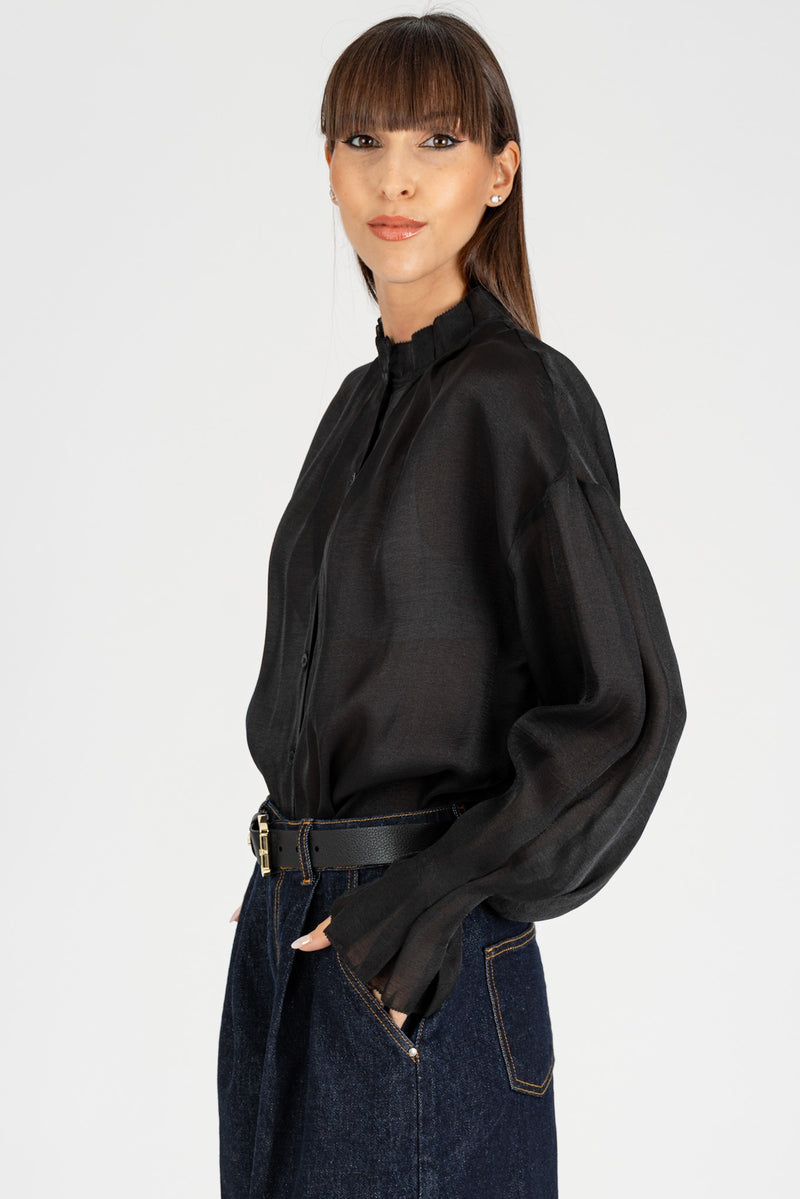 Camicia Rouches Nero