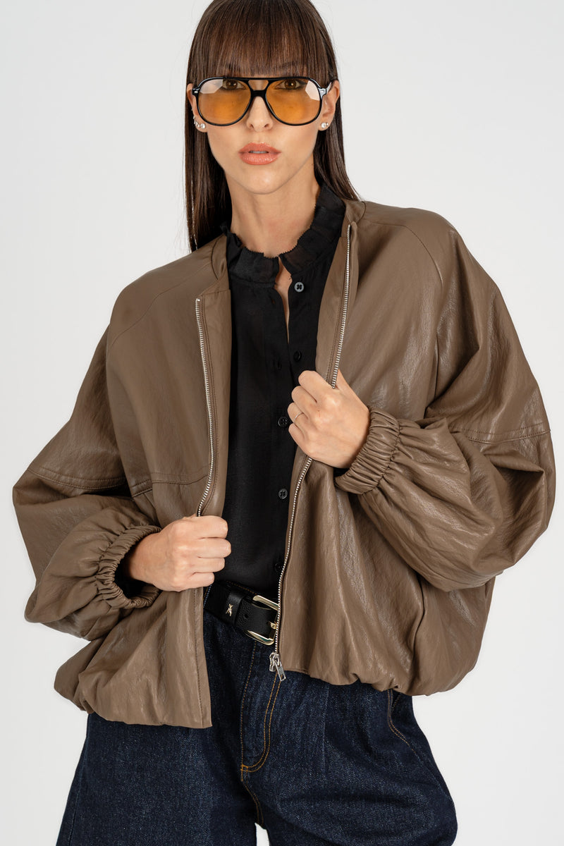 Giacca Bomber Over Grigio Fango