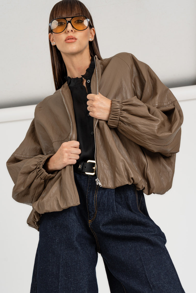 Giacca Bomber Over Grigio Fango