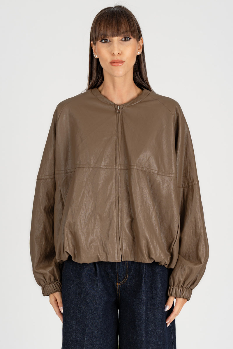 Giacca Bomber Over Grigio Fango