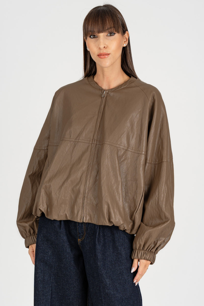 Giacca Bomber Over Grigio Fango