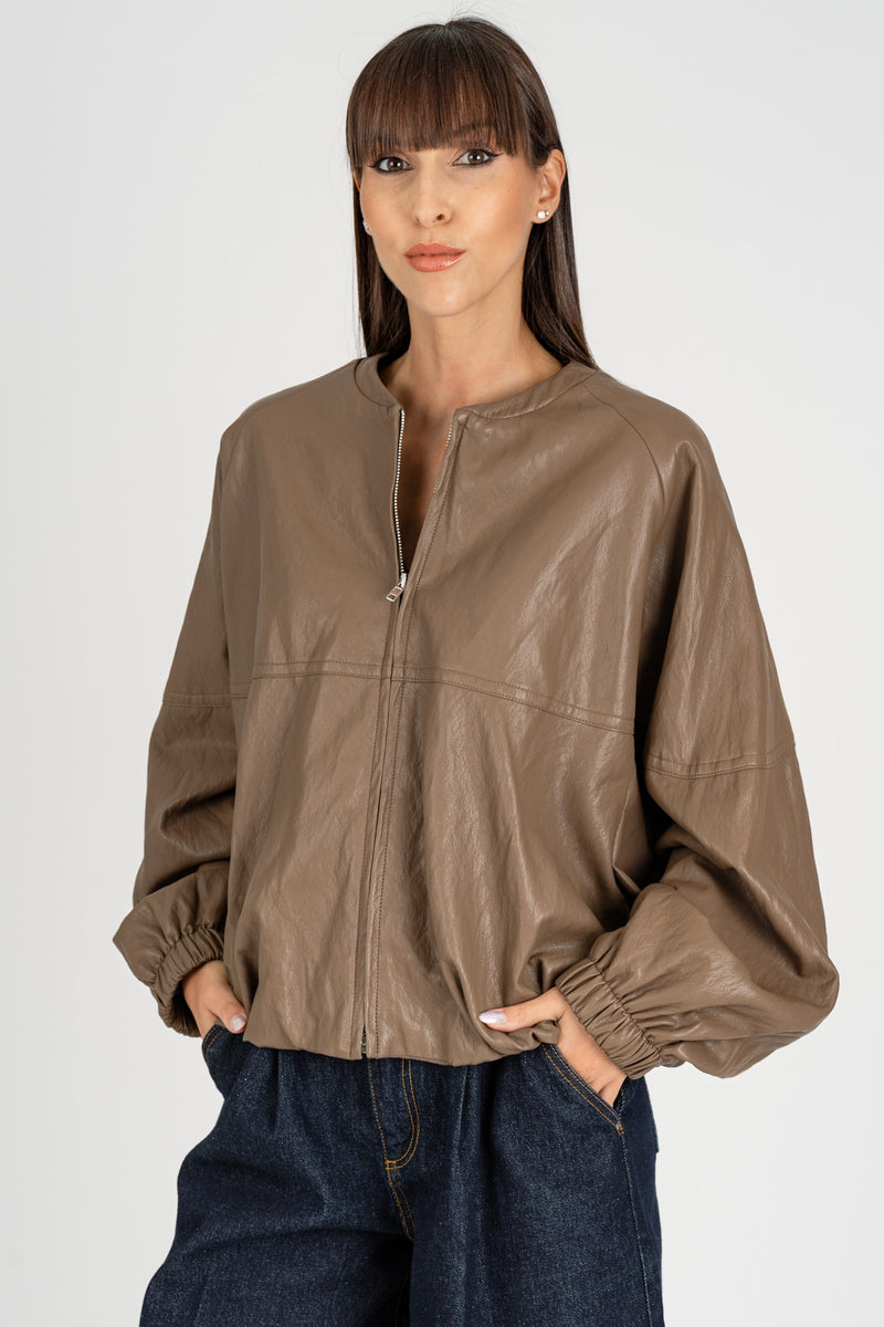 Giacca Bomber Over Grigio Fango