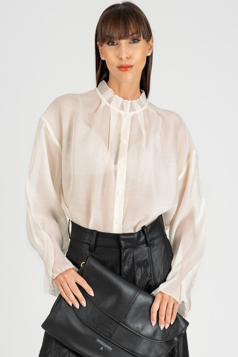Camicia Rouches Crema