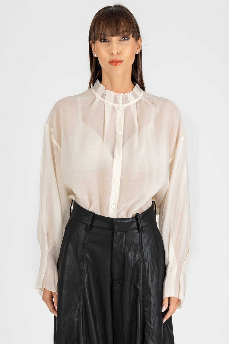 Camicia Rouches Crema