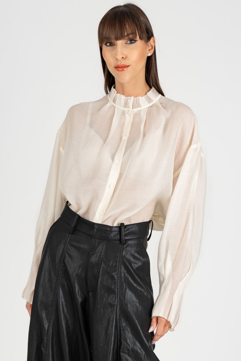 Camicia Rouches Crema