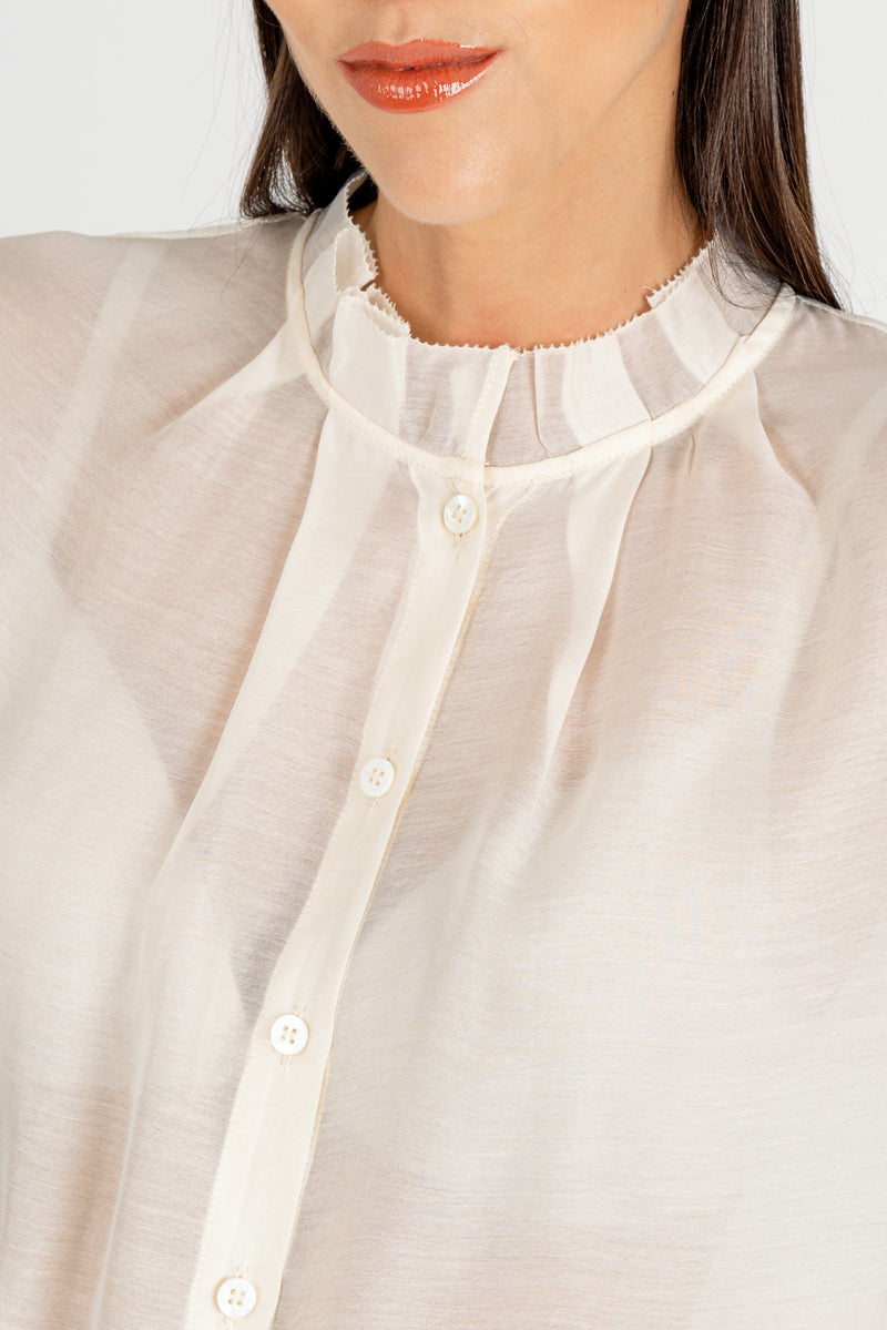 Camicia Rouches Crema