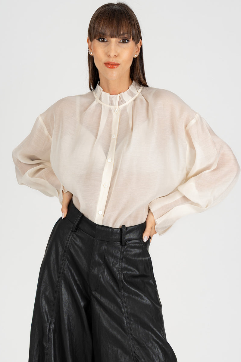 Camicia Rouches Crema