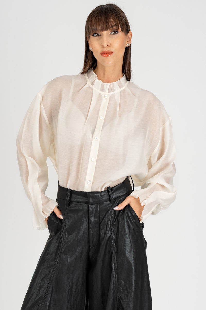 Camicia Rouches Crema
