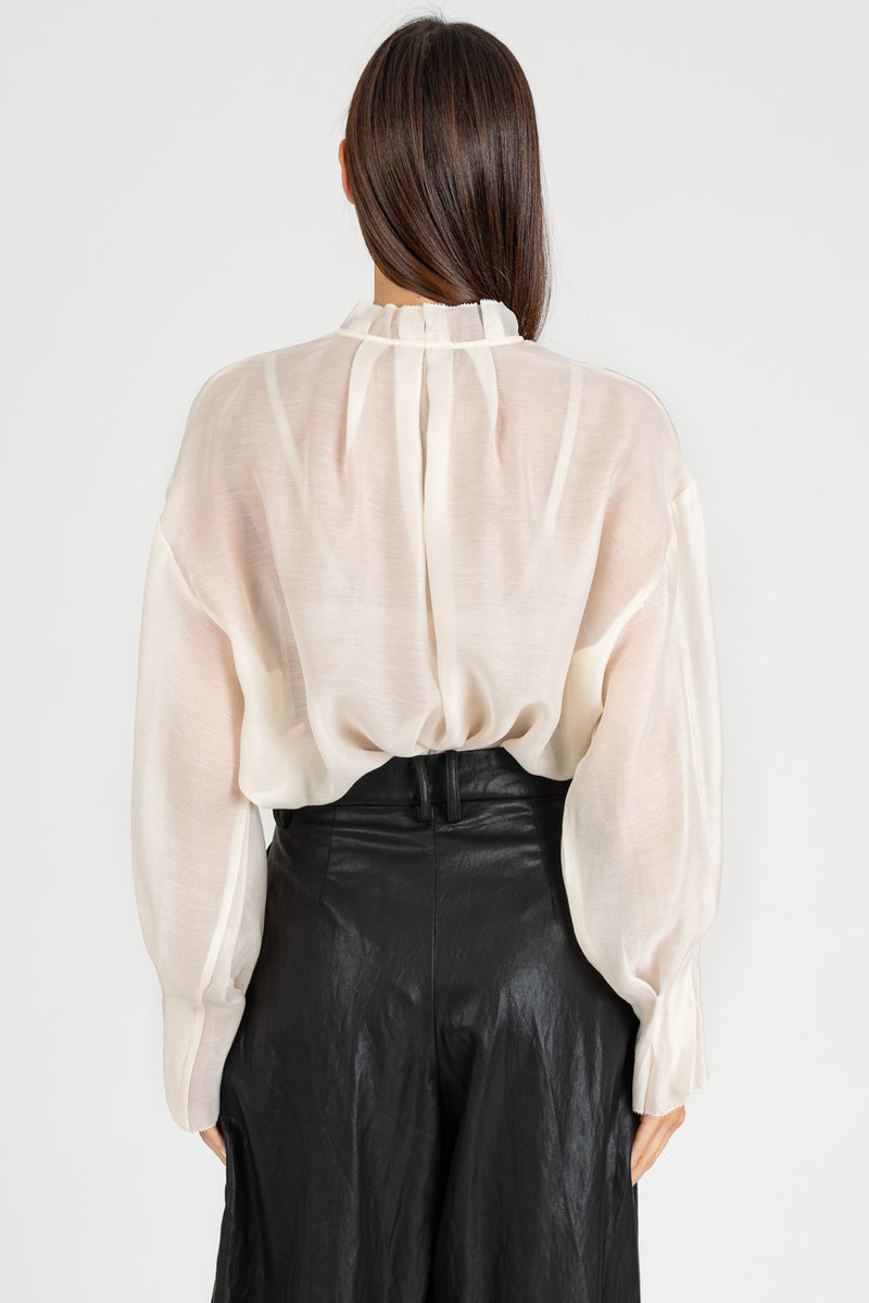 Camicia Rouches Crema