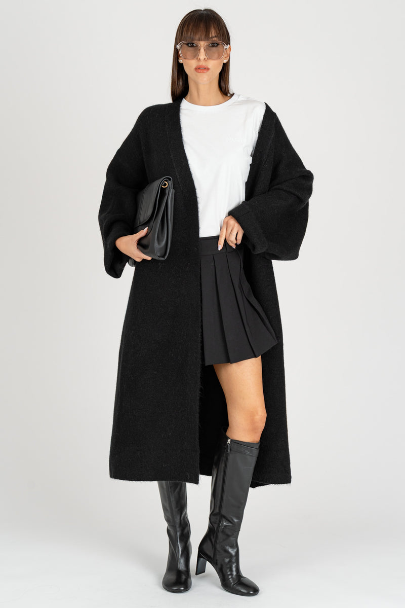 Cappotto in Maglia Nero