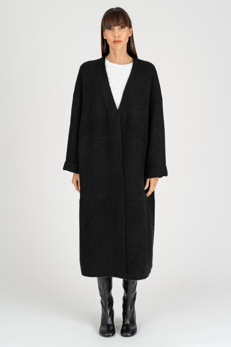 Cappotto in Maglia Nero