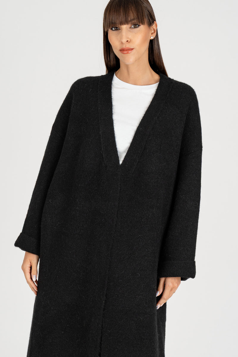 Cappotto in Maglia Nero