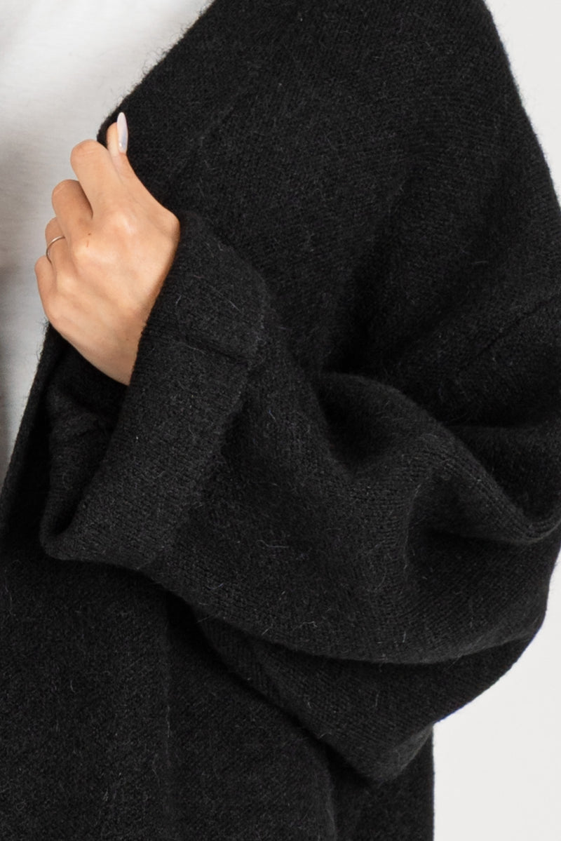 Cappotto in Maglia Nero