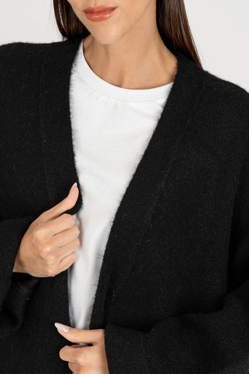 Cappotto in Maglia Nero