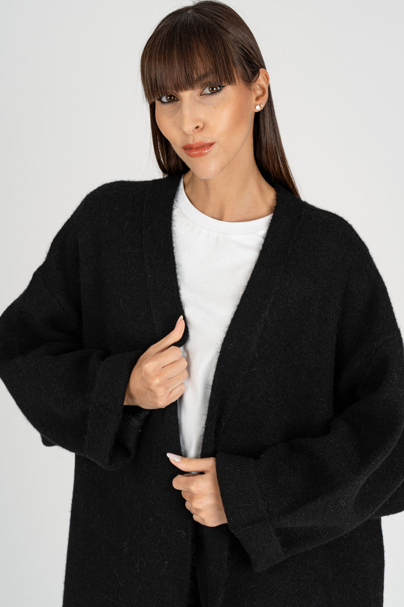 Cappotto in Maglia Nero