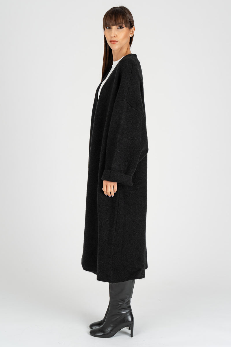 Cappotto in Maglia Nero