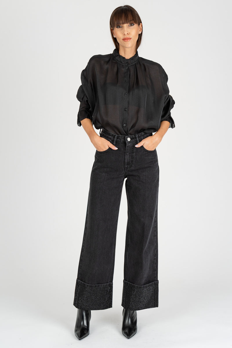 Jeans Full-Strass Black