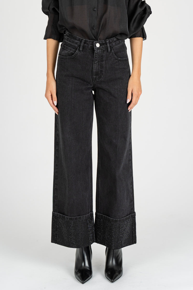 Jeans Full-Strass Black