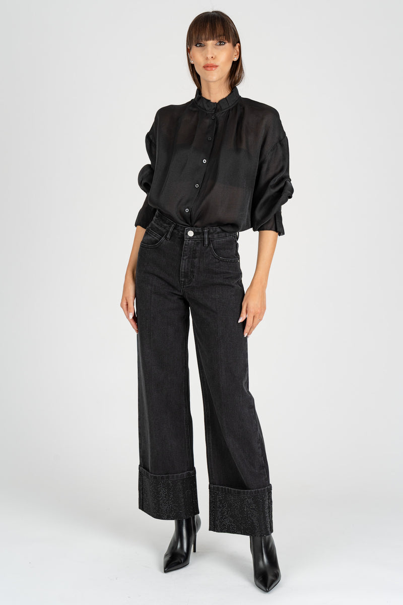 Jeans Full-Strass Black