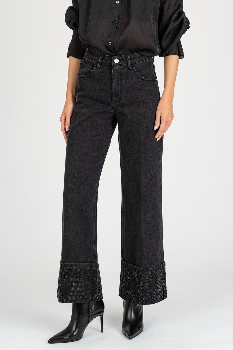 Jeans Full-Strass Black