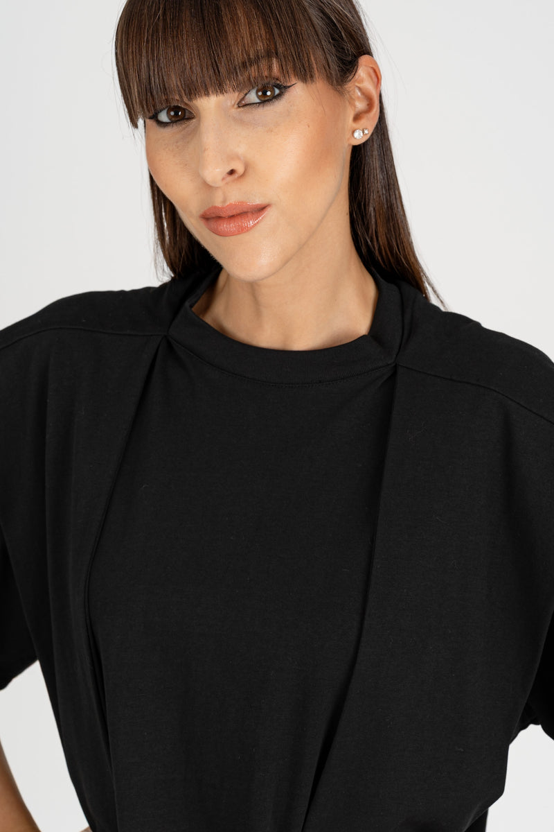 Maglia Over con Cappuccio Nero