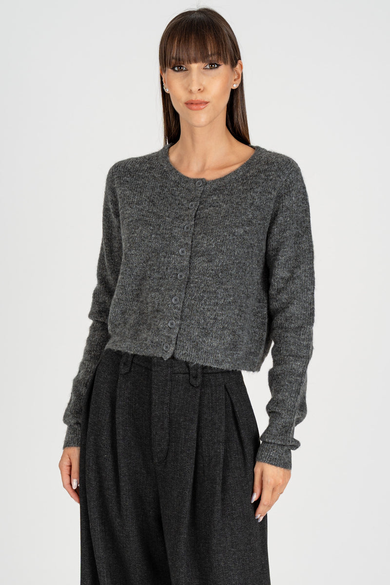 Cardigan Crop Grey