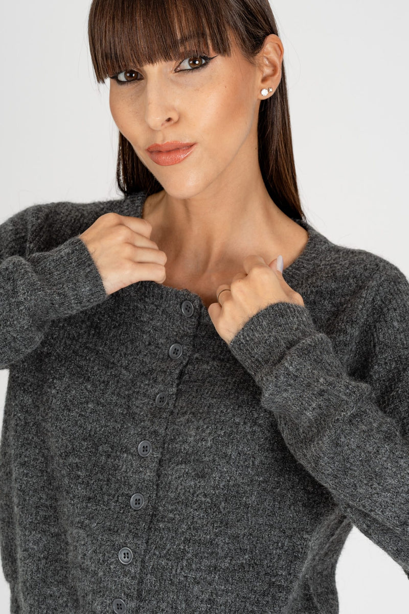 Cardigan Crop Grey