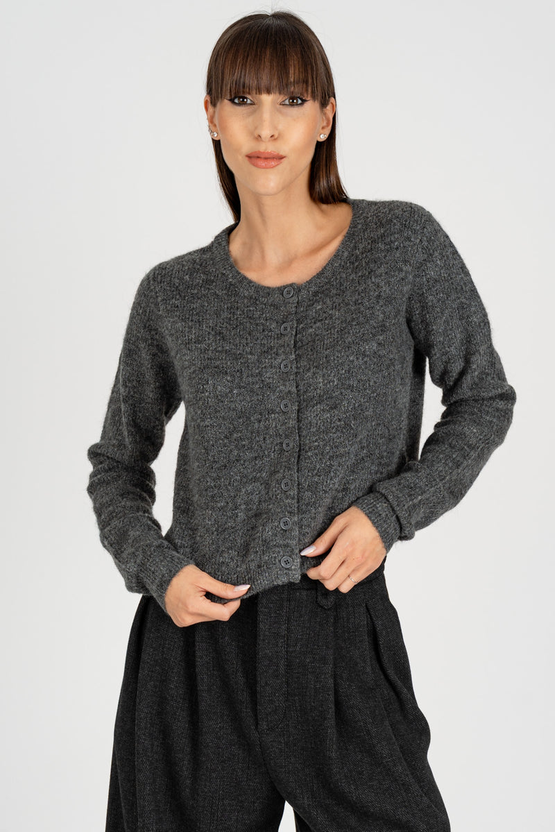 Cardigan Crop Grey