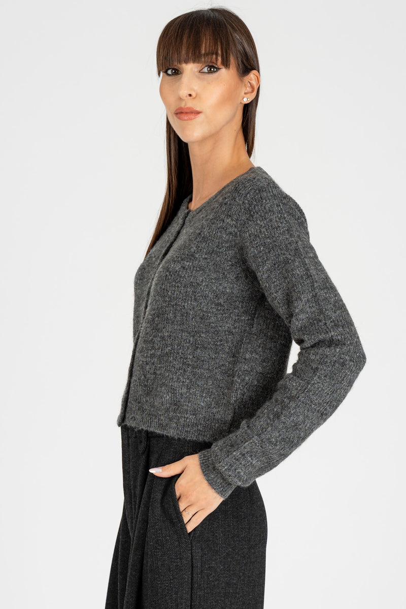 Cardigan Crop Grey
