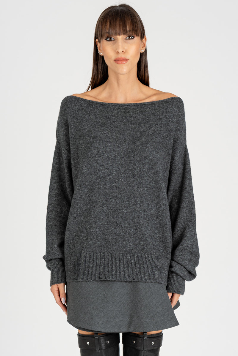 Maglione Scollo Shiffer Gray