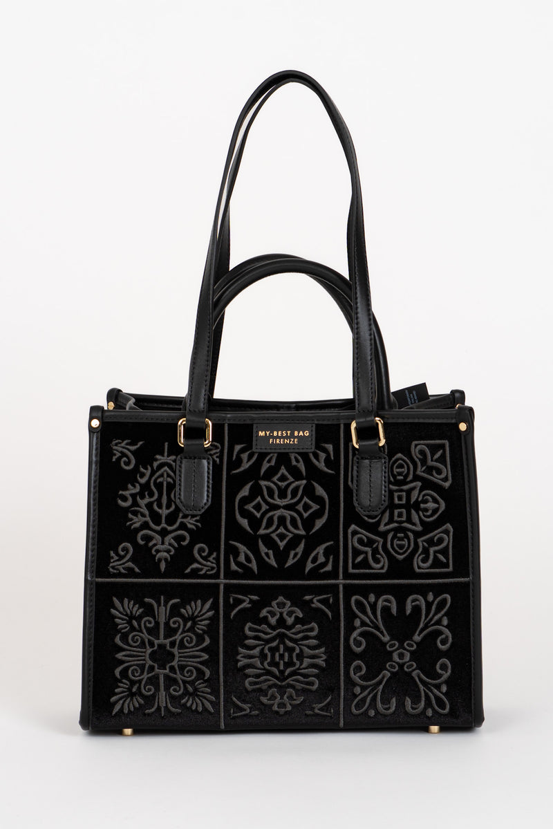 Borsa Tote Damasco Black-Tie