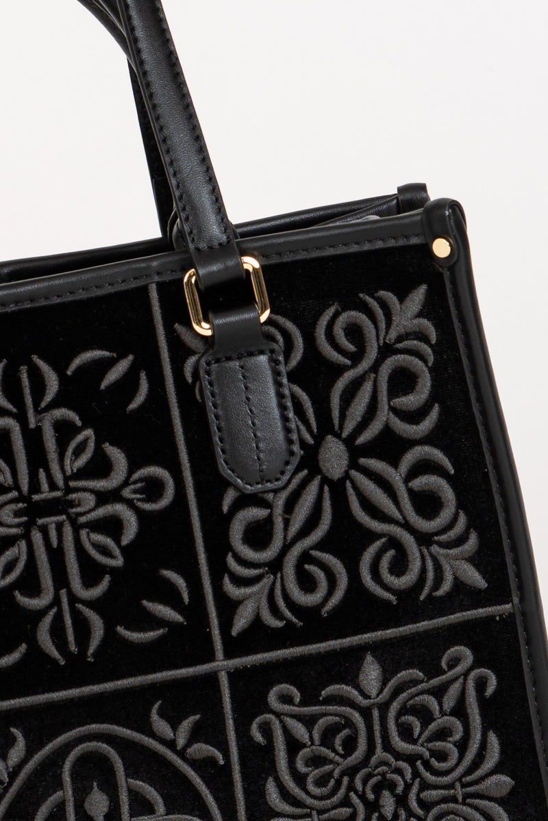 Borsa Tote Damasco Black-Tie