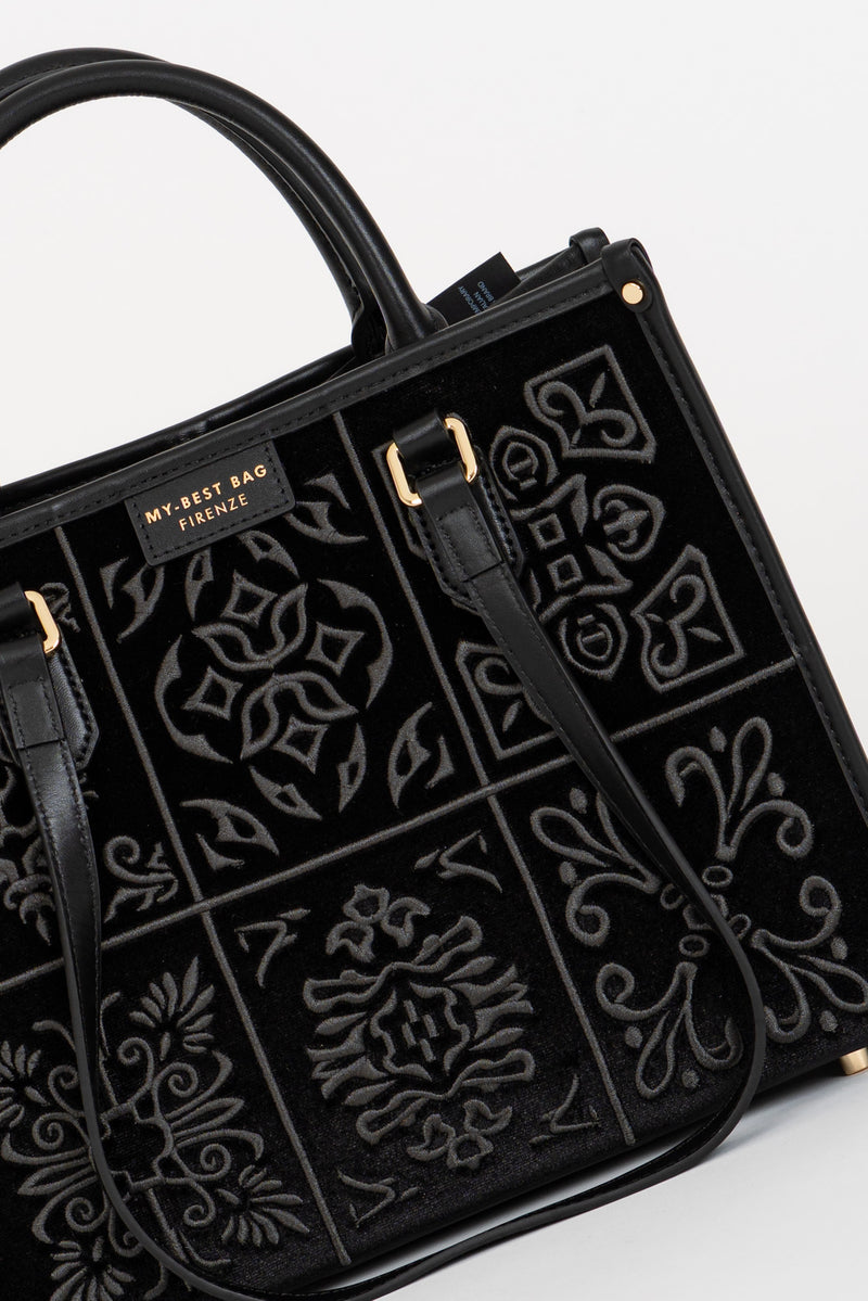 Borsa Tote Damasco Black-Tie