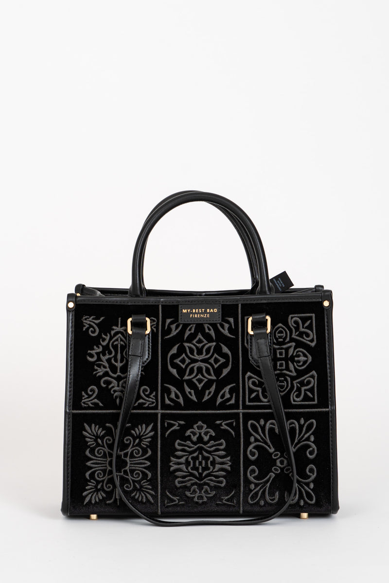 Borsa Tote Damasco Black-Tie