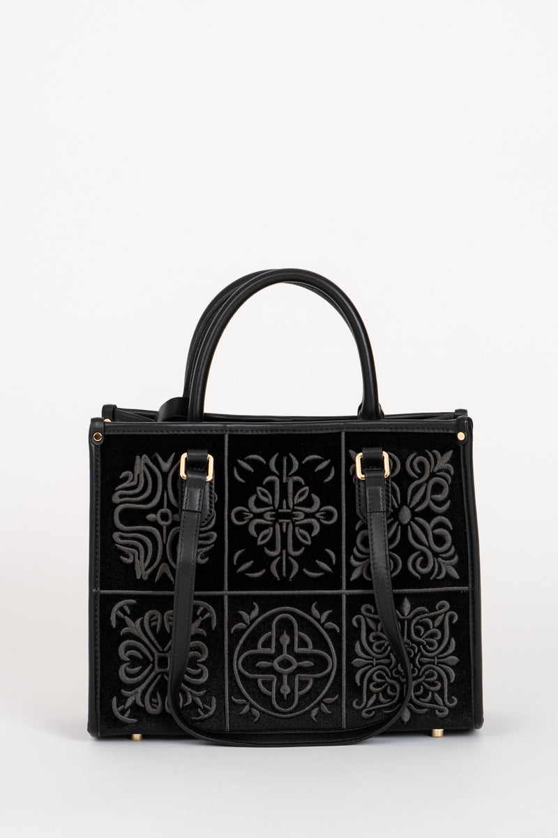 Borsa Tote Damasco Black-Tie