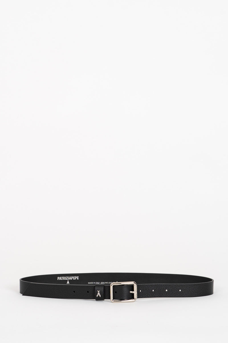 Cintura Pelle Silver Nero