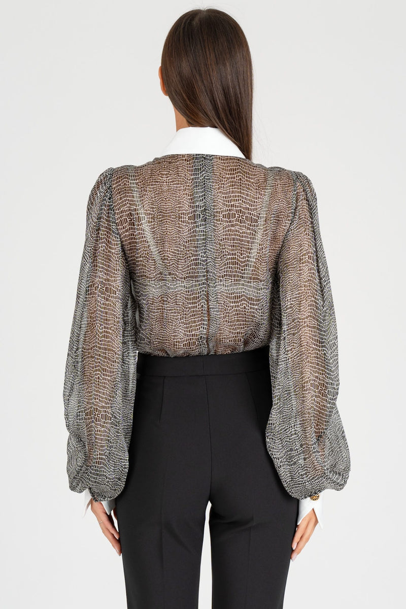 Camicia Body stampa Pitone Nero