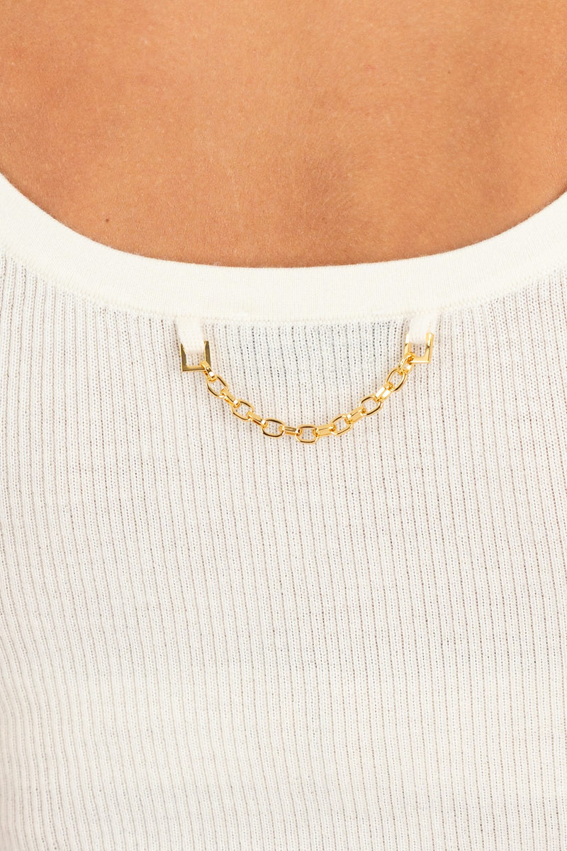 Top in Maglia Lettering Muse Milk