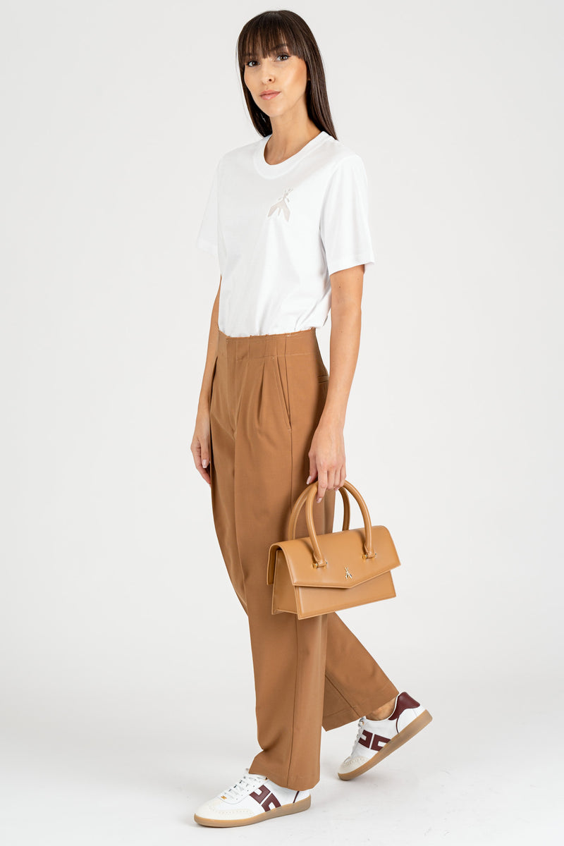 Pantalone con Pinces Camel