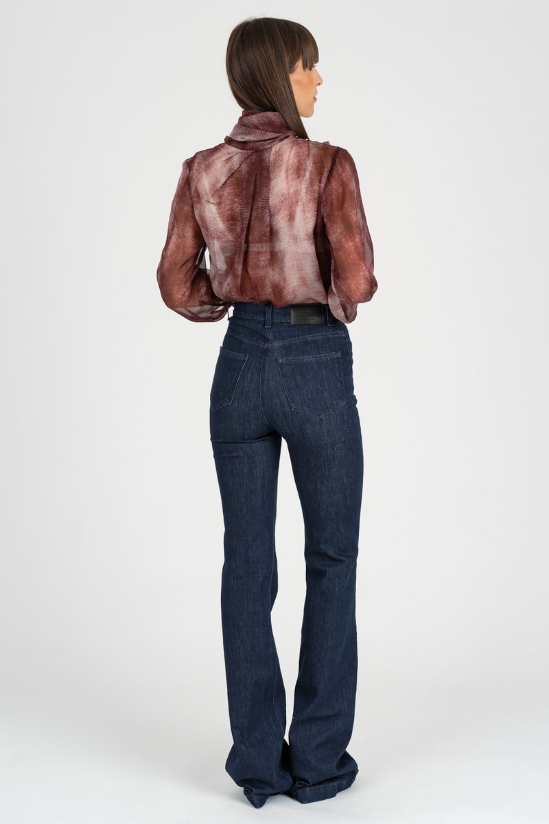 Jeans con Zip Gioiello Blue Denim