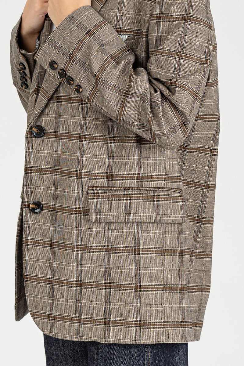 Giacca Blazer Check Nero Burro Nocciola