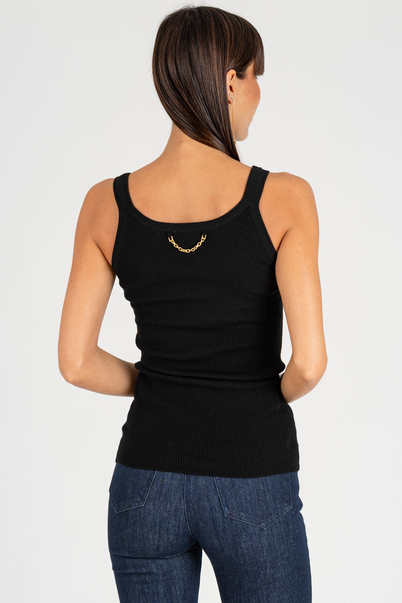 Top in Maglia Lettering Muse Nero
