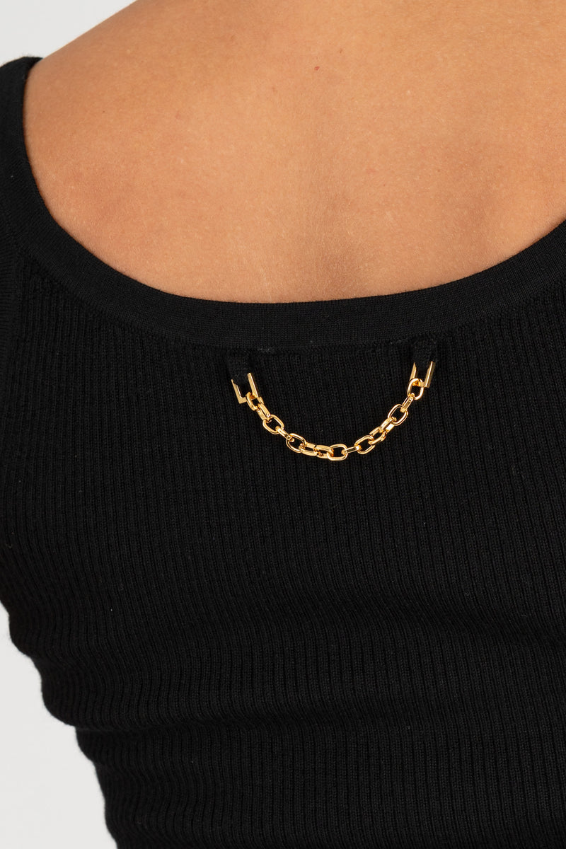 Top in Maglia Lettering Muse Nero
